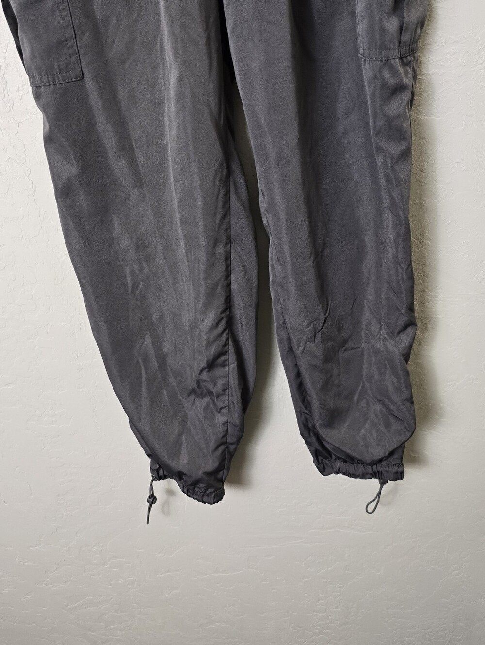 Charcoal Gray Cargo Jogger Pants Drawstring Utility Hiking Travel Outdoor L - Picture 7 of 15